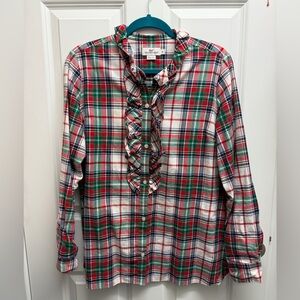 Vineyard Vines holiday plaid button up shirt size 14